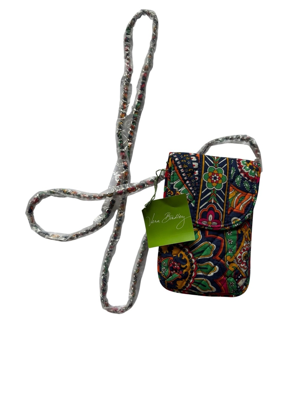 Vera Bradley Green Multicolor Paisley Crossbody Phone Pouch